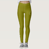 Custom Print Yoga Crew Olive Leggings (Vorderseite)