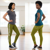 Custom Print Yoga Crew Olive Leggings
