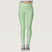 Custom Print Yoga Crew Pale Green Leggings (Vorderseite)