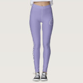 Custom Print Yoga Crew Pale Purple Lavender Leggings (Vorderseite)