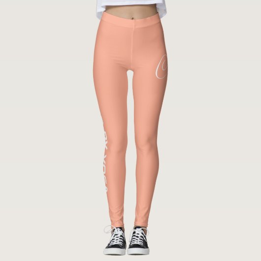 Custom Print Yoga Crew Peach Leggings (Vorderseite)