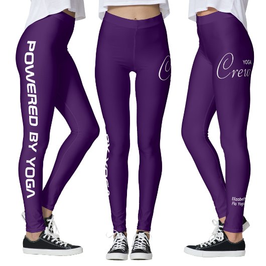 Custom Print Yoga Crew Purple Leggings