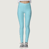 Custom Print Yoga Crew Robin Egg Blue Leggings (Vorderseite)