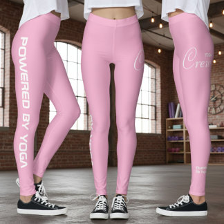 Custom Print Yoga Crew Soft Light Pink Leggings