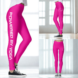 Custom Print Yoga Crew Vibrant Pink Leggings
