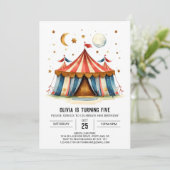 Custom Printable Joy Circus Geburtstag Einladung (Stehend Vorderseite)