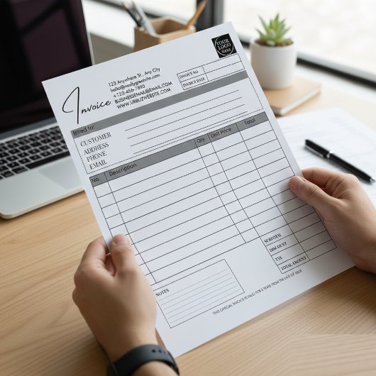 Custom Printable Order Form Business Logo Invoice Notizblock