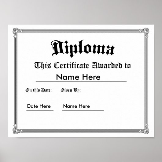 Custom Printed Diploma Poster (Vorne)