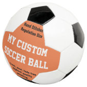 Custom Printed Soccer Ball Football Futbol ORANGE (Dreiviertel)