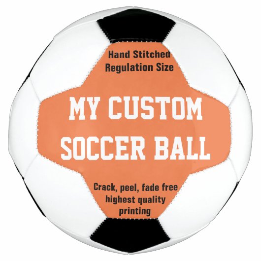 Custom Printed Soccer Ball Football Futbol ORANGE (Vorderseite)