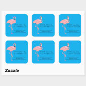 Custom Product Labels Beach Theme Flamingo Quadratischer Aufkleber (Blatt)