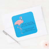 Custom Product Labels Beach Theme Flamingo Quadratischer Aufkleber (Umschlag)