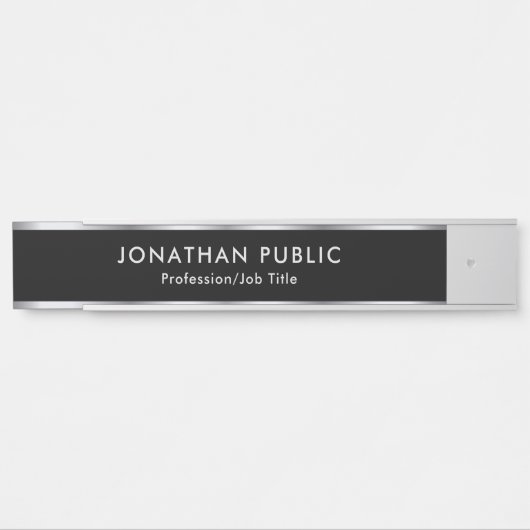 Custom Professional Elegant Black And Silver Home Türschild (Vorderseite )
