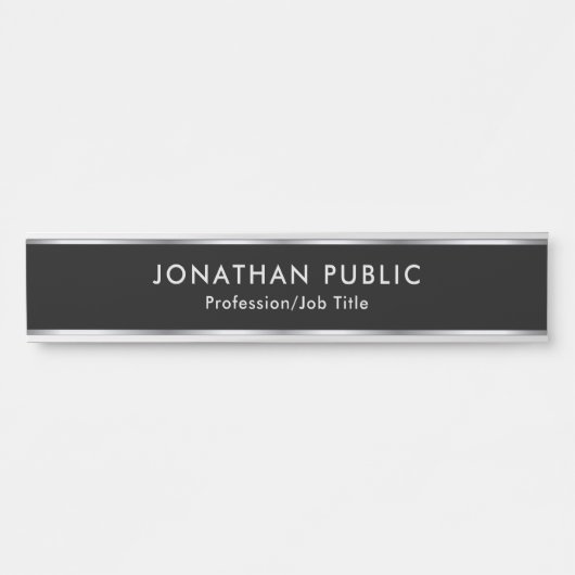 Custom Professional Elegant Black And Silver Home Türschild (Vorderseite )