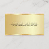 Custom Professional Elegant Faux Gold Template Visitenkarte (Rückseite)