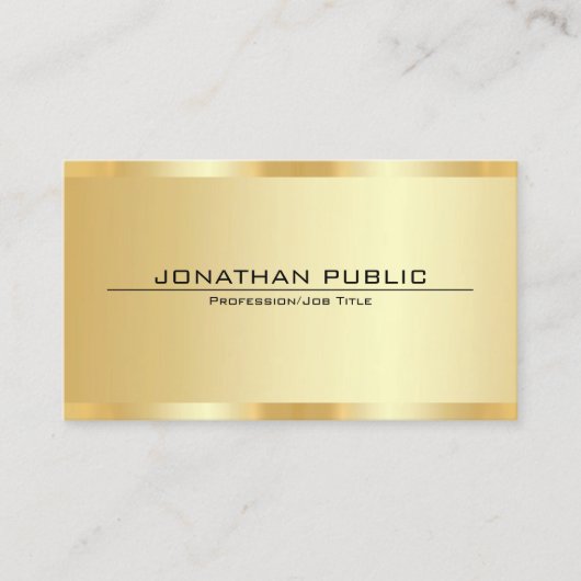 Custom Professional Elegant Faux Gold Template Visitenkarte (Vorderseite)