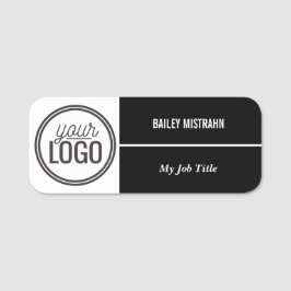 Custom Professional Logo Employee Name Black Namensschild
