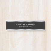 Custom Professional Modern Design Black And Silver Türschild (Vorderseite )