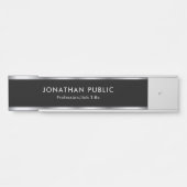 Custom Professional Modern Design Black And Silver Türschild (Vorderseite )