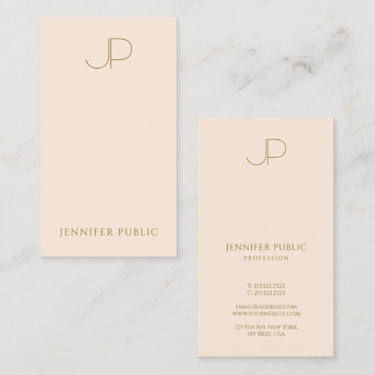 Custom Professional Monogram Elegant Template Visitenkarte (Vorne/Hinten)