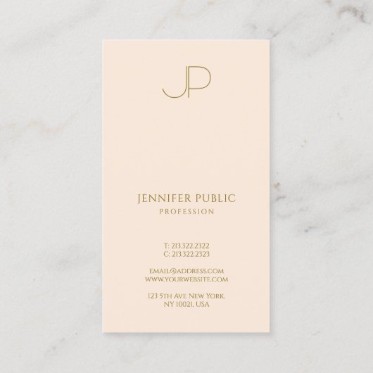 Custom Professional Monogram Elegant Template Visitenkarte (Rückseite)