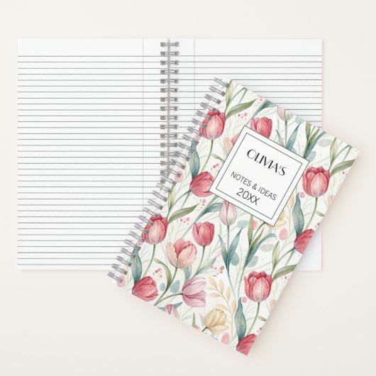 Custom Professional Notebook Modern Tulips Notizblock (Innen)