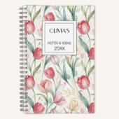 Custom Professional Notebook Modern Tulips Notizblock (Vorderseite)