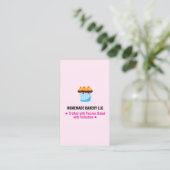 Custom Professional Pink Slogans & Bakery Logo Visitenkarte (Stehend Vorderseite)