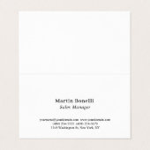 Custom Professional Plain Black & White Classical Visitenkarten (Außenseite Aufgefaltet)