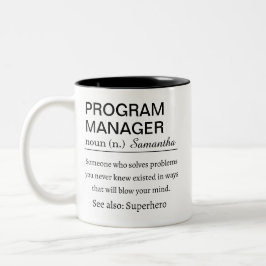 Custom Program Manager Definition Zweifarbige Tasse