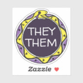 Custom Pronouns LGBTQIA+ Nonbinary Ouroboros Snake Aufkleber (Blatt)