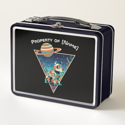 Custom Property of [Name] Robot Dog Lunch Box (Vorderseite)