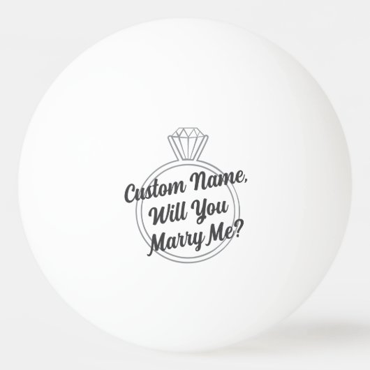 Custom Proposal | Creative Will You Marry Me? Tischtennisball (Vorderseite)