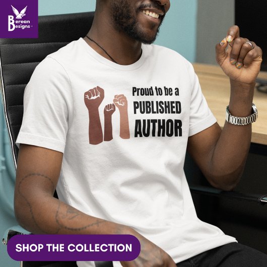Custom Proud Black Melanin Book Author T-Shirt