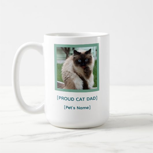 Custom Proud Cat Dad Mug | Pet Photo Gift Kaffeetasse (Links)