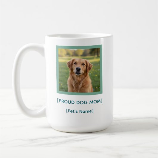 Custom Proud Dog Mom | Pet Photo & Name Keepsake Kaffeetasse (Links)