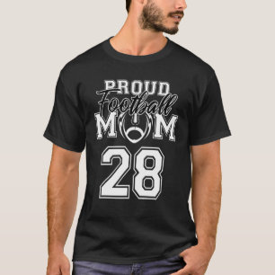Custom Proud Football Mama Nr. 28 Personalisiert W T-Shirt