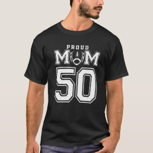 Custom Proud Football Mama Nr. 50 Personalisiert F T-Shirt