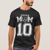 Custom Proud Football Mom Number 10 Personalized F T-Shirt (Vorderseite)