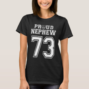 Custom Proud Football Nephew Nummer 73 Personalisi T-Shirt
