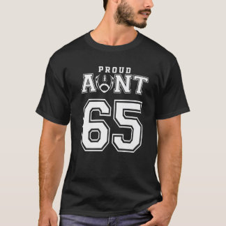Custom Proud Football Tante Nummer 65 Personalisie T-Shirt