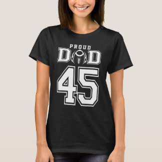 Custom Proud Football Vater Number 45 Personalisie T-Shirt