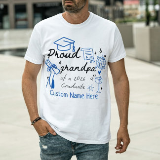 Custom Proud Grandpa of a 2026 Graduate T-Shirt