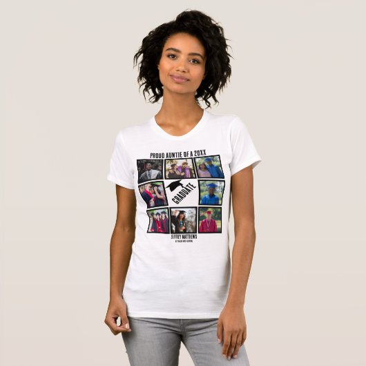 Custom Proud Tanten Abschluss FotoCollage T-Shirt (Vorne ganz)