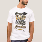 Custom Proud Vater eines 2025 Graduate Gold T-Shirt (Vorderseite)