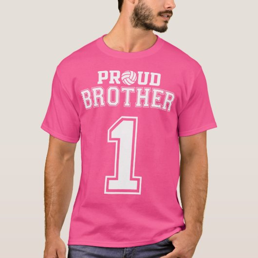 Custom Proud Volleyball Bruder Nummer 1 Personali T-Shirt (Vorderseite)