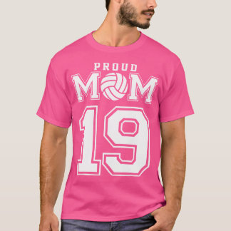 Custom Proud Volleyball Mama Nummer 19 Personalisi T-Shirt
