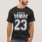 Custom Proud Volleyball Mom Number 23 Personalized T-Shirt (Vorderseite)