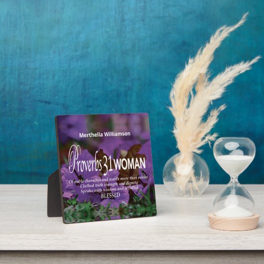 Custom PROVERBS 31 FRAU Inspirational Floral Fotoplatte (InSitu)