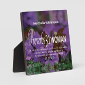 Custom PROVERBS 31 FRAU Inspirational Floral Fotoplatte (Vorderseite)